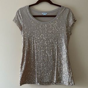 Calvin Klein Blush Sequin Top Size Small